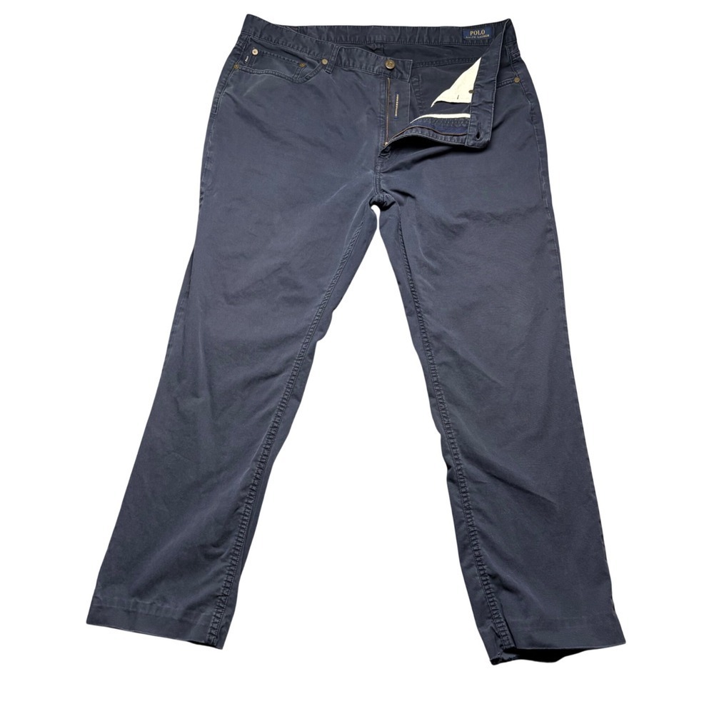 Polo Ralph Lauren Pants Men 38 Navy Blue Chino Straight Leg 5-Pocket Stretch - Picture 3 of 16